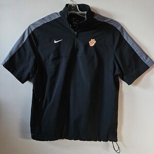 Clemson Tigers Pullover Windbreaker Men's Size Large Black Nike 1/4 Zip Dri-Fit‎